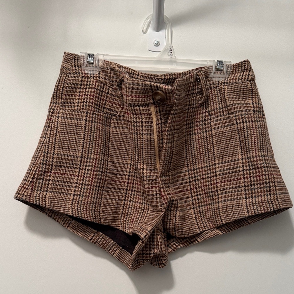 Plaid Brown Women's Shorts
